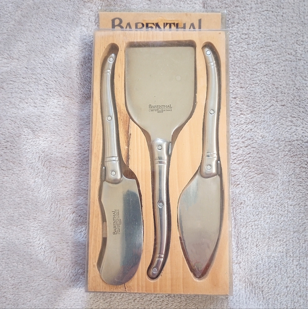 NIB Laguiole Barenthal Stainless Cheese Knife Set Made In France